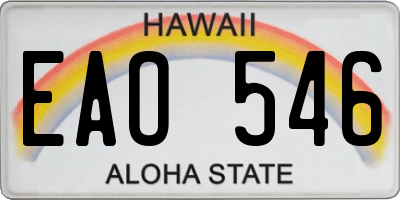 HI license plate EAO546