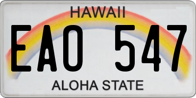 HI license plate EAO547