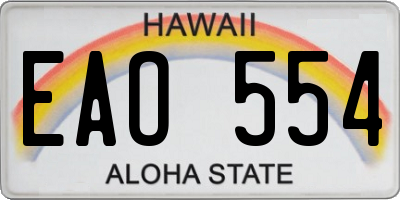 HI license plate EAO554