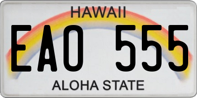 HI license plate EAO555