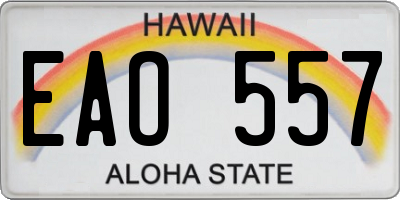 HI license plate EAO557