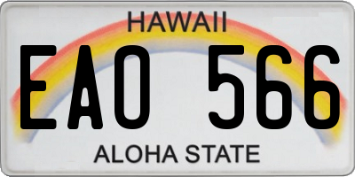 HI license plate EAO566