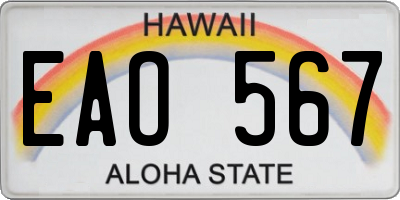 HI license plate EAO567