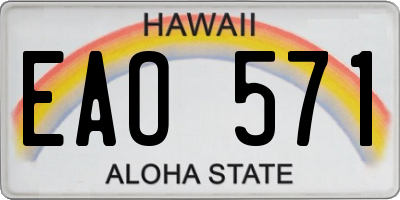 HI license plate EAO571