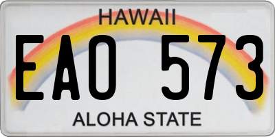 HI license plate EAO573