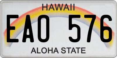 HI license plate EAO576