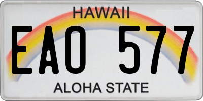 HI license plate EAO577