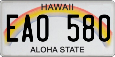 HI license plate EAO580