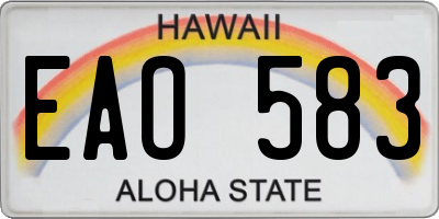 HI license plate EAO583