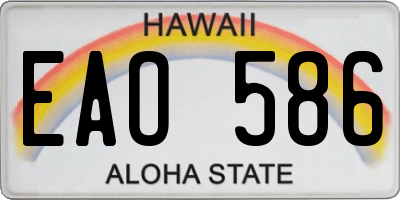 HI license plate EAO586