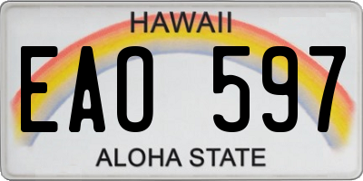 HI license plate EAO597