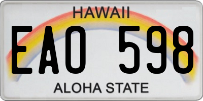 HI license plate EAO598