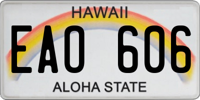 HI license plate EAO606