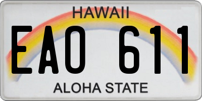 HI license plate EAO611