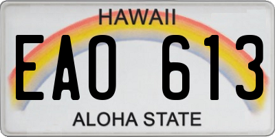 HI license plate EAO613