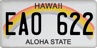 HI license plate EAO622