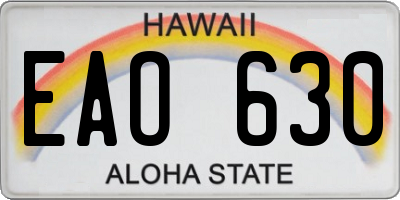 HI license plate EAO630