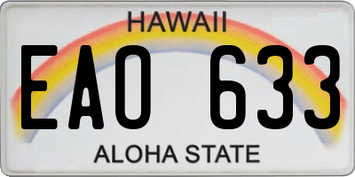 HI license plate EAO633