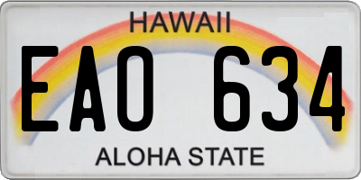 HI license plate EAO634