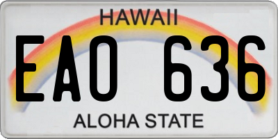 HI license plate EAO636