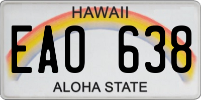 HI license plate EAO638