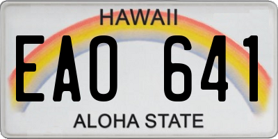 HI license plate EAO641