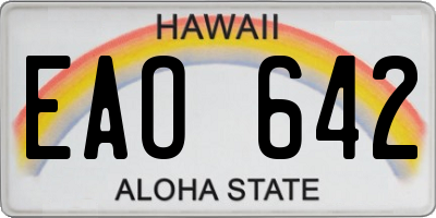 HI license plate EAO642