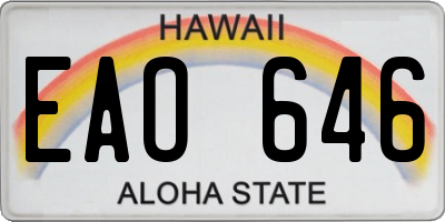 HI license plate EAO646