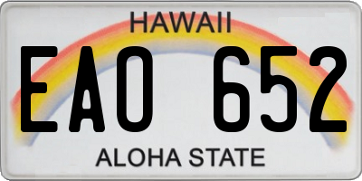 HI license plate EAO652