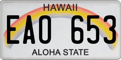 HI license plate EAO653