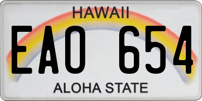 HI license plate EAO654