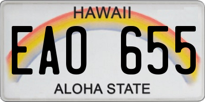 HI license plate EAO655