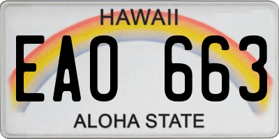 HI license plate EAO663