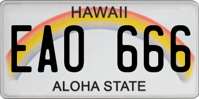 HI license plate EAO666