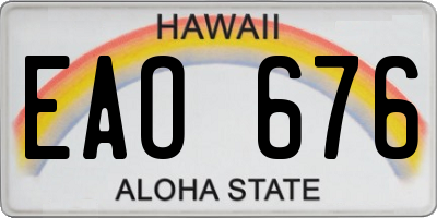 HI license plate EAO676