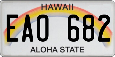 HI license plate EAO682