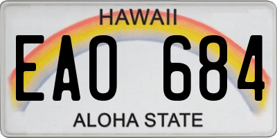 HI license plate EAO684