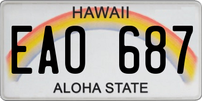 HI license plate EAO687