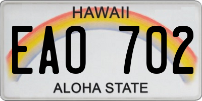 HI license plate EAO702