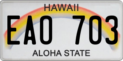 HI license plate EAO703