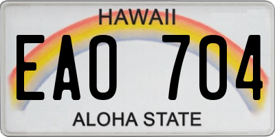 HI license plate EAO704