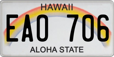 HI license plate EAO706