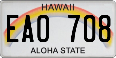 HI license plate EAO708