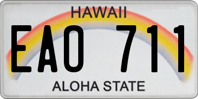 HI license plate EAO711
