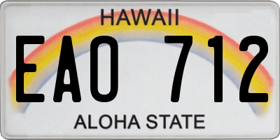 HI license plate EAO712