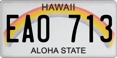 HI license plate EAO713