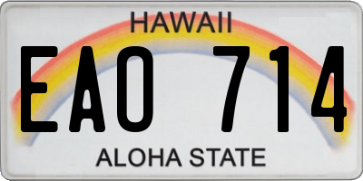 HI license plate EAO714