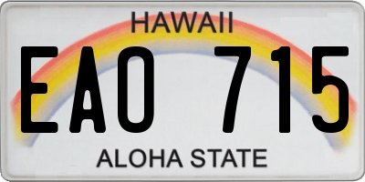 HI license plate EAO715