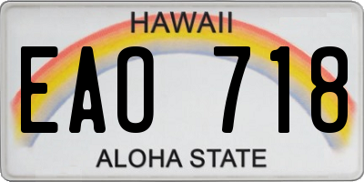 HI license plate EAO718