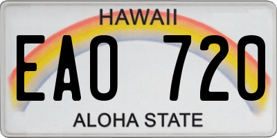 HI license plate EAO720